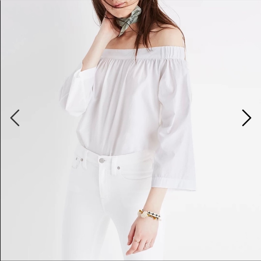 Madewell Off the Shoulder White Blouse
